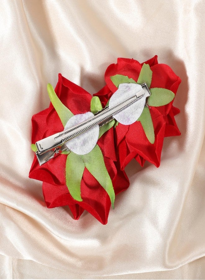 YBEATY مشبك شعر على شكل زهرة وردة ثلاثية الأبعاد من YBEATY، مشط ورود حمراء، إكسسوارات شعر، دبابيس شعر مزينة بالزهور، مستلزمات تزيين الشعر، زي بوهيمي، دبوس شعر، ديكور للفتيات والنساء، حفلة هالوين، زفاف، عروس، راقصة - Image 4